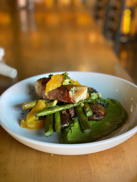 Jamon Wrapped Halibut