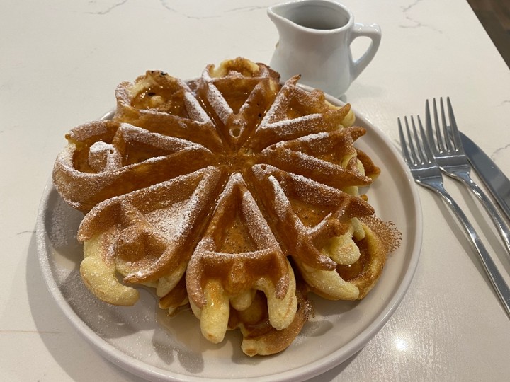 Two freshly made waffles served with your choice of toppings.