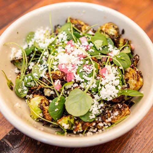 Crispy Brussels Sprouts With Queso Fresco