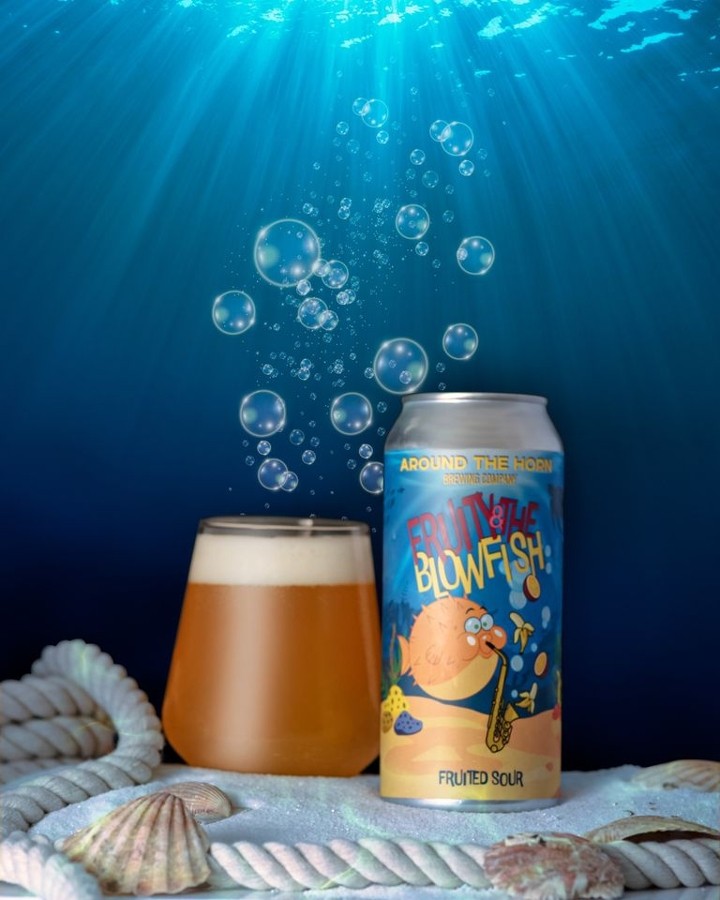 16 oz can Fruity and The Blowfish