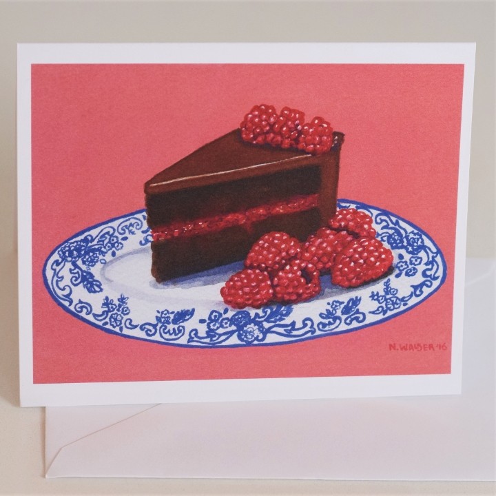 Raspberry Chocolate Cake Card