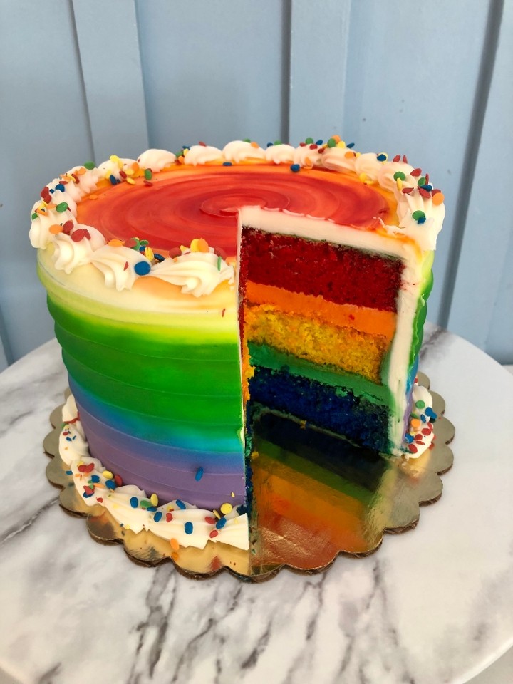 6" 3-layer Rainbow Cake