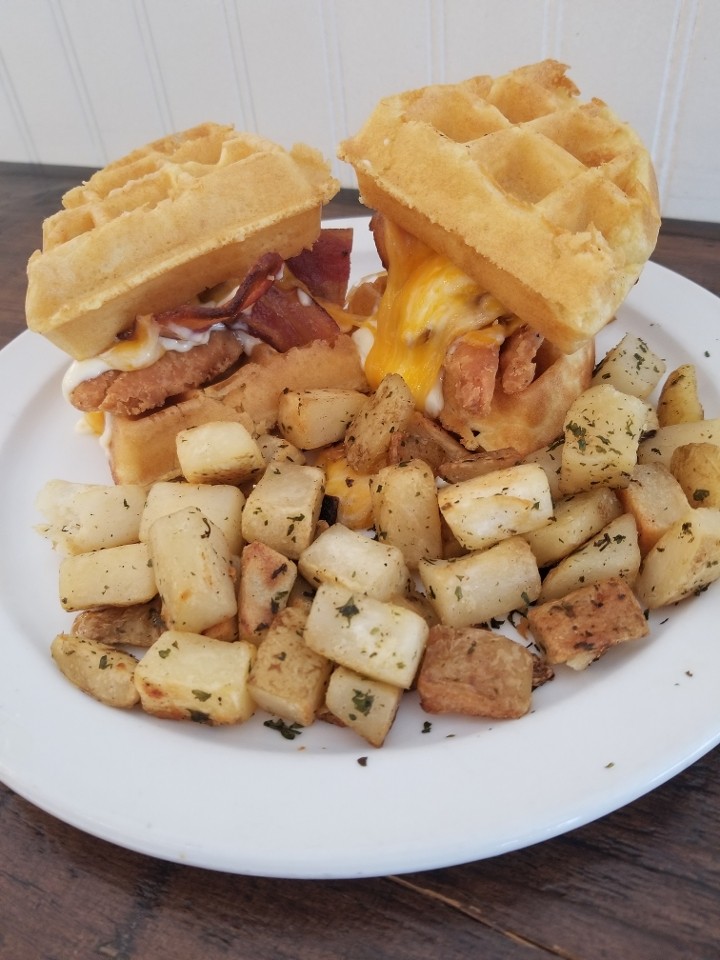 Le Chicken Waffle Sandwich