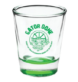Gator Done Green Shot Glass