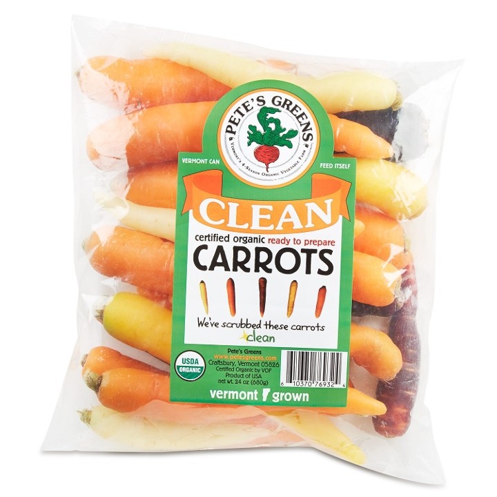 Organic Petes Greens  Clean Carrots