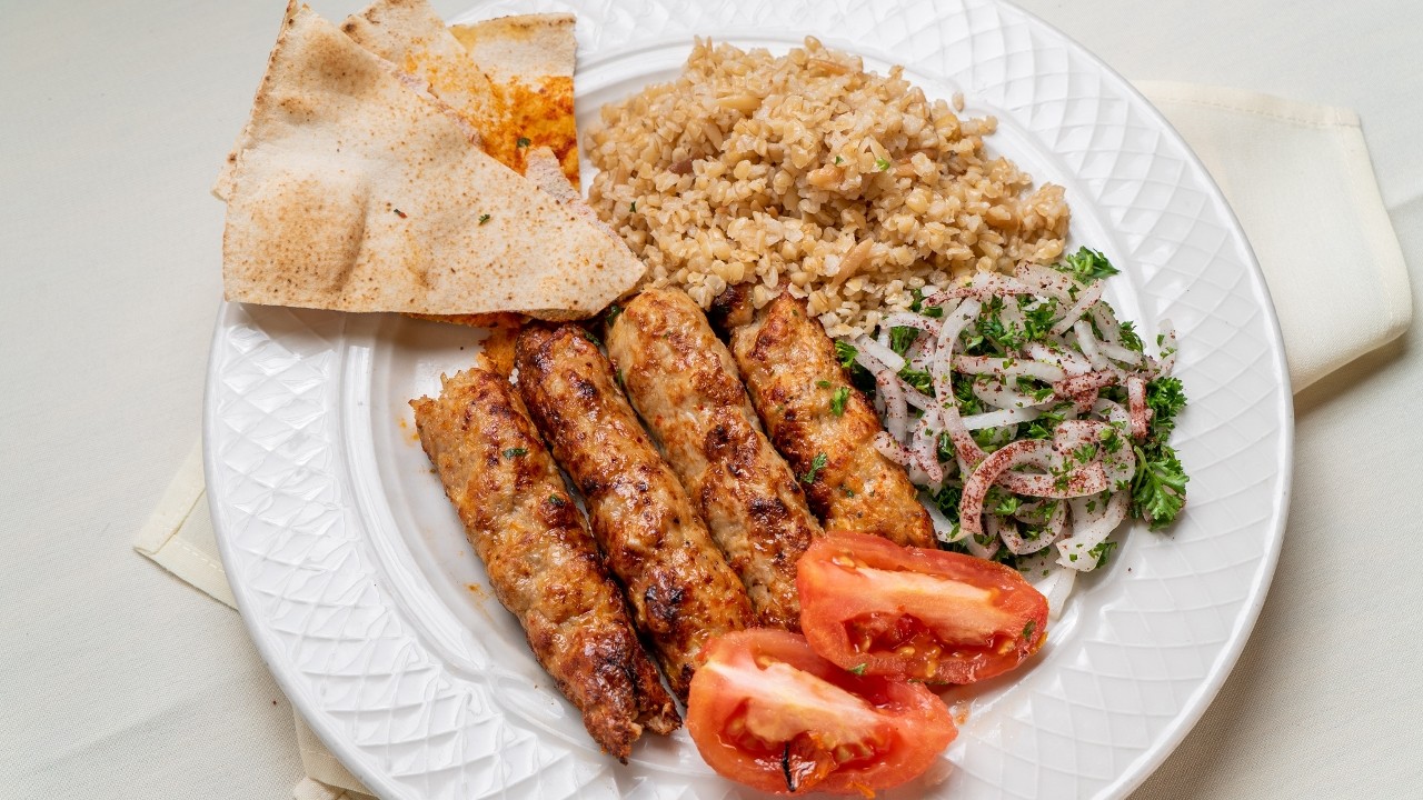 Chicken Lula Kebab (Kafta) Plate