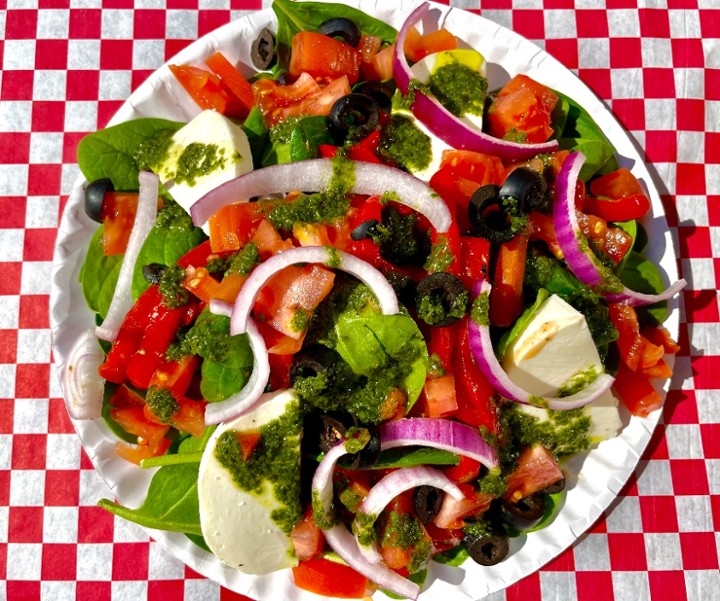 Baby Spinach and Roasted Red Pepper Salad
