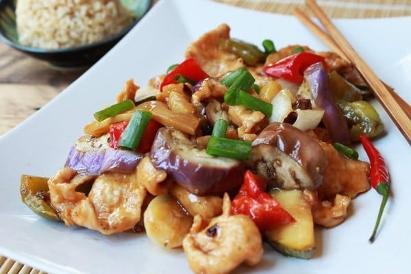 Steamed Chicken With Eggplant