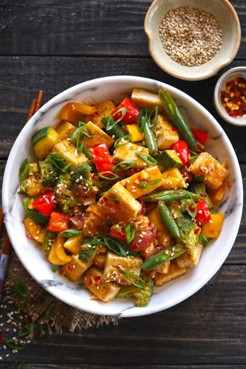 Steamed Tofu w/ Mixed Vegetables