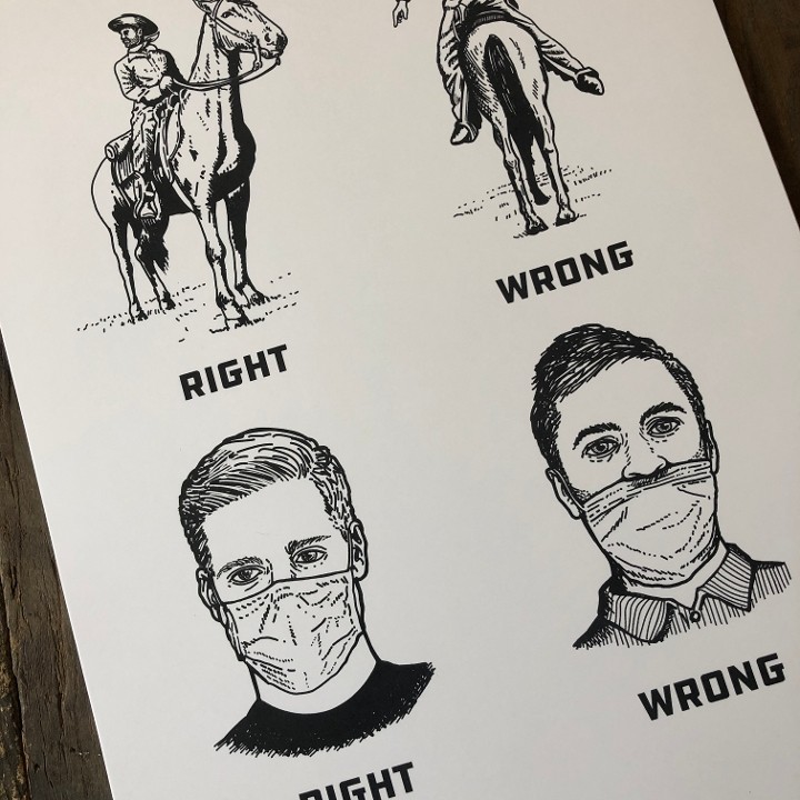 Right/Wrong print - Covid edition - Eric Hinkley artist.