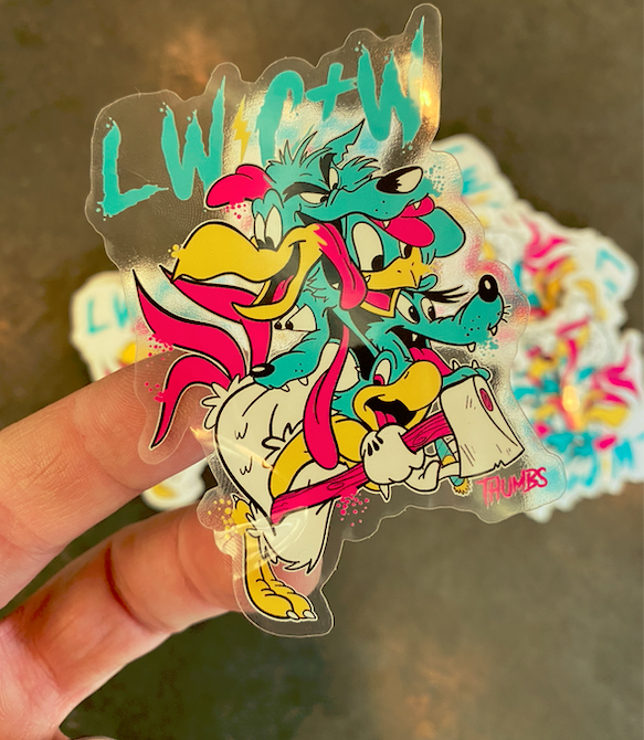 Thumbs Wolf Sticker