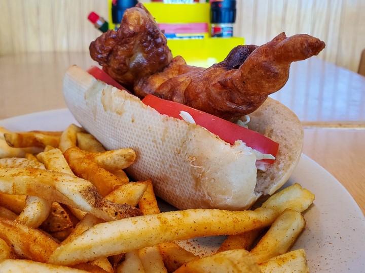 Beer-Battered Rockfish Po' Boy