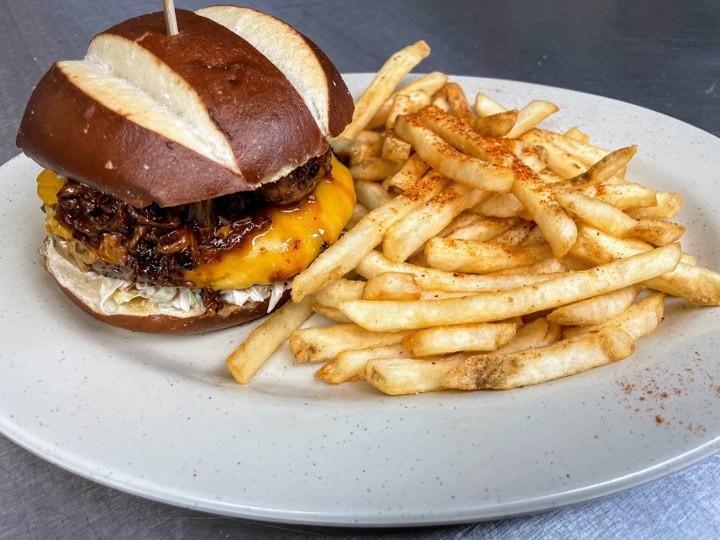 BBQ Pork Smothered Burger