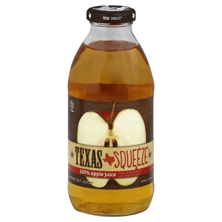 Texas Squeeze Apple Juice 16 oz glass