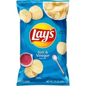 Lay's Salt and Vinegar Potato Chips 7.75 Ounce Plastic Bag