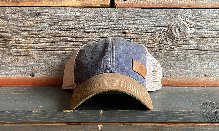 (Navy) Legacy Trucker Hat w/Leather Patch