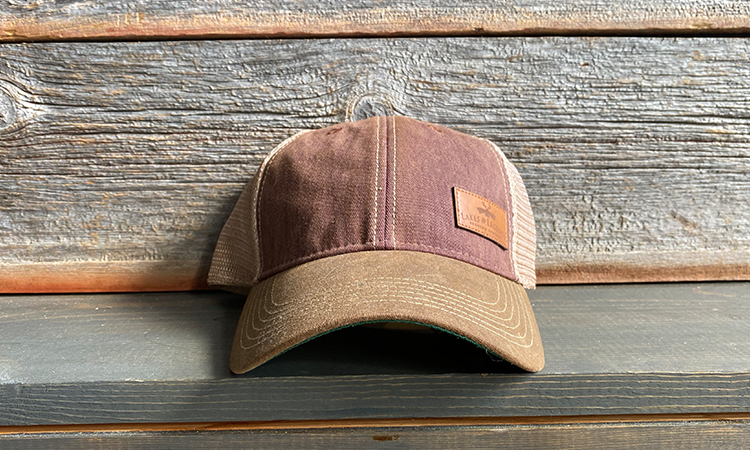 (Maroon)Legacy Trucker Hat w/Leather Patch