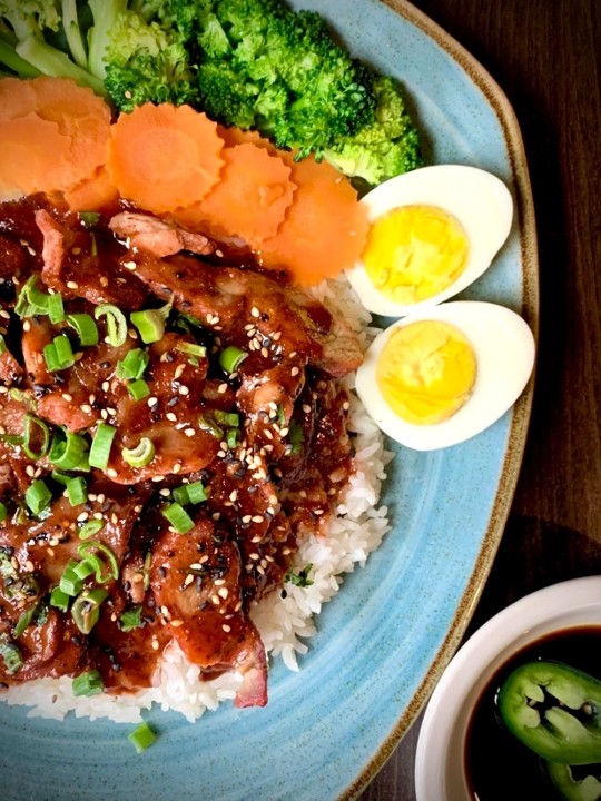 Honey Glazed Bbq Pork On The Rice