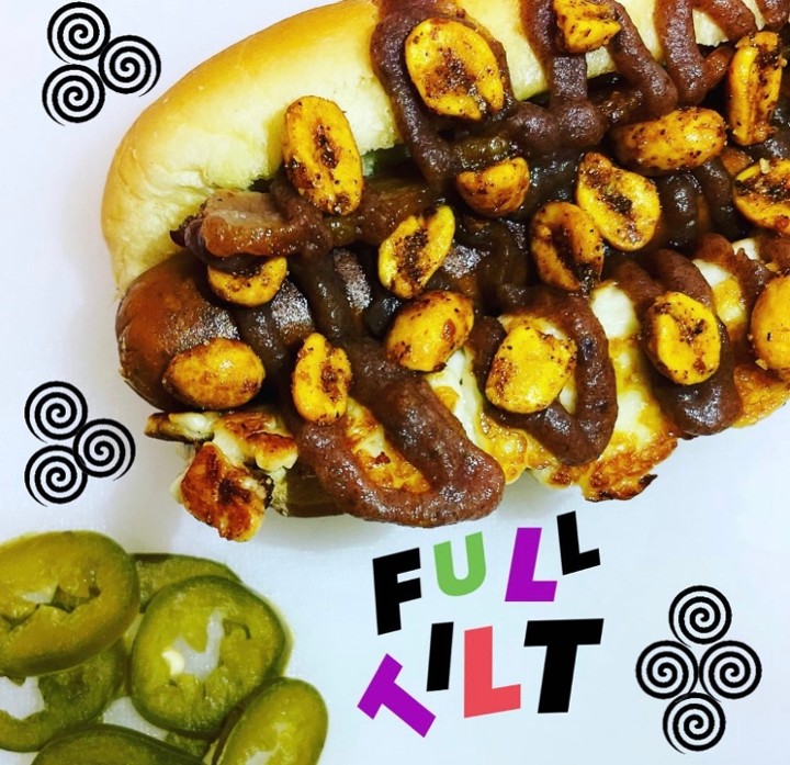 Full Tilt (Hickory Smoked Bacon, Flat-Top Cheese Curds,  Date Chutney, Spiced Peanuts)