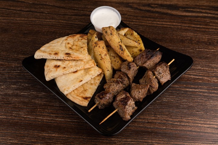 Beef Souvlaki Skewer Plate