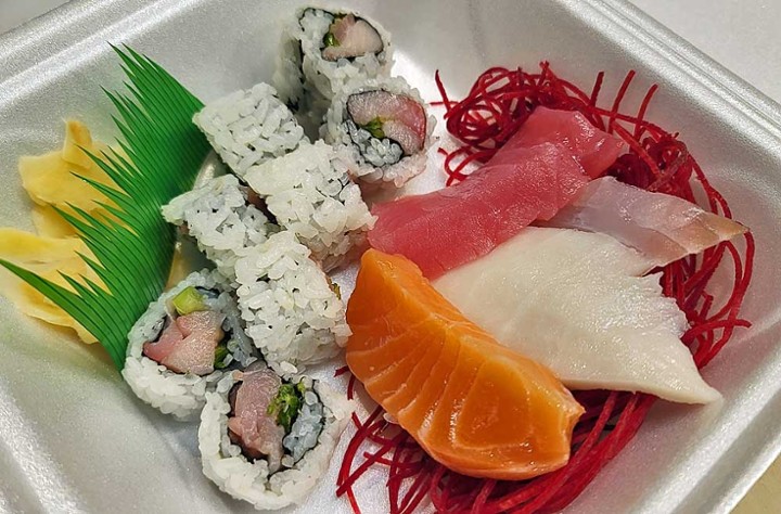 S3. 4pcs Sashimi + 1 Roll