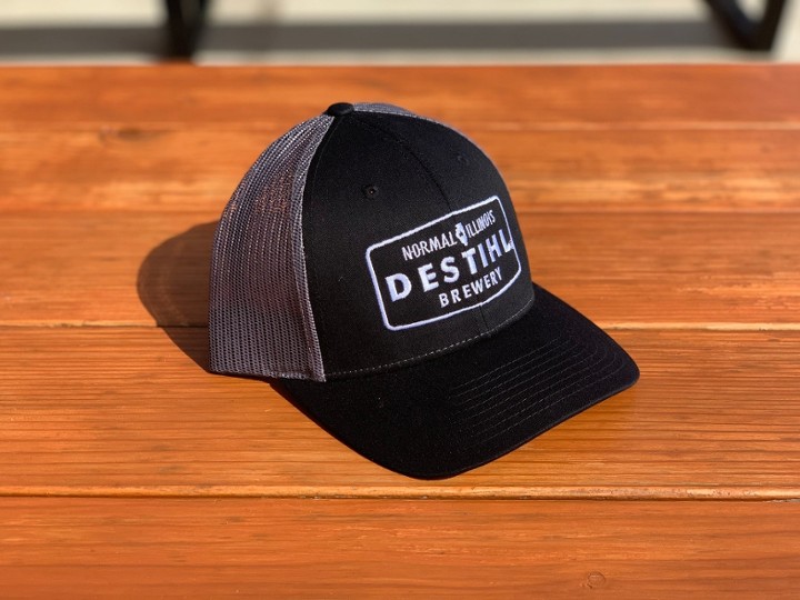 Hat, Trucker-Style, Embroidered (Black & Charcoal)