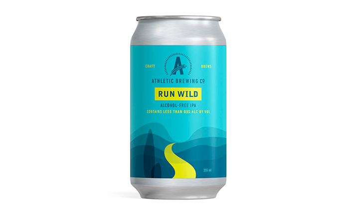 Athletic Brewing "Run Wild" Non-Alcoholic IPA, 12oz can (less than 0.5% ABV)
