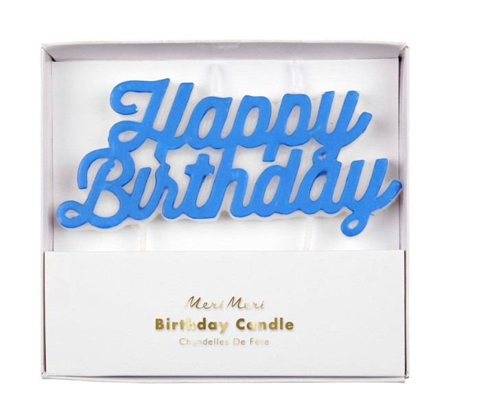 Meri Meri Happy Birthday Candle, Blue