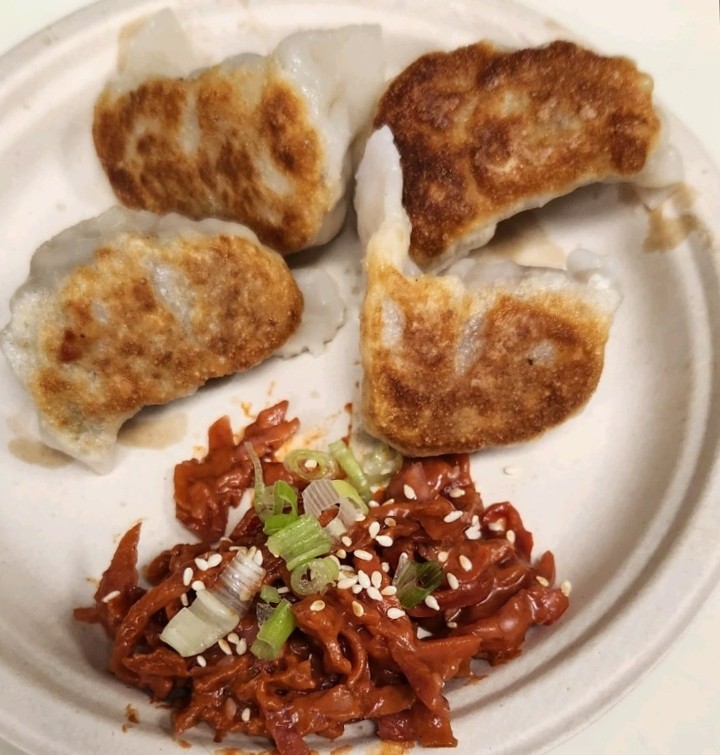 Seared Pork Dumplings With Gochujang Slaw