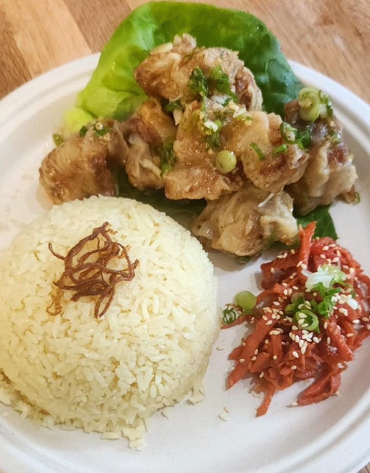 Lemon Pork Rib with gojuchang slaw and garlic butter rice