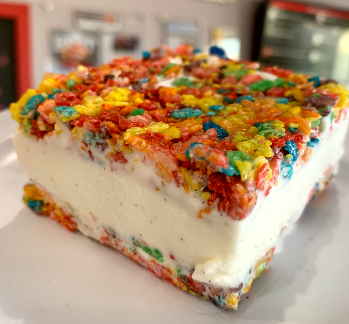 Fruity Pebble Ice Cream Sandwich