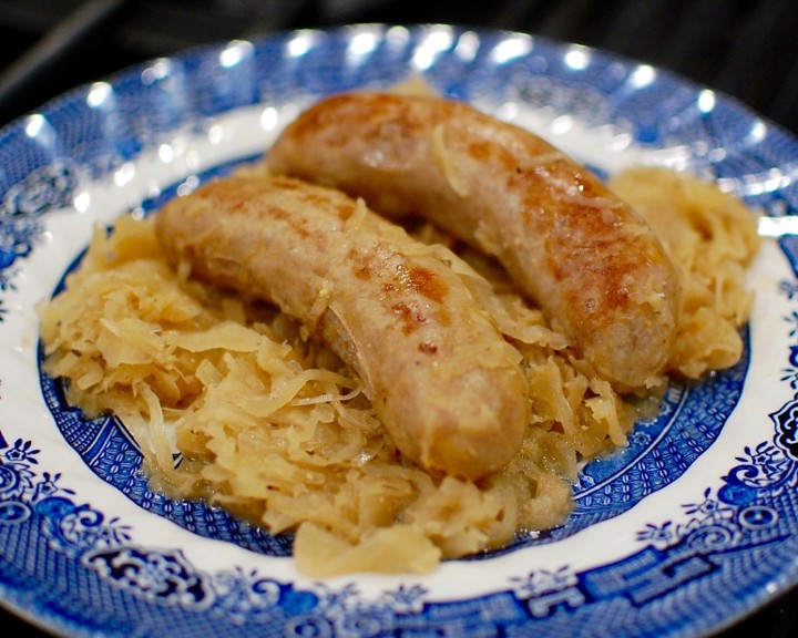 BIG Bratwurst with Sauerkraut
