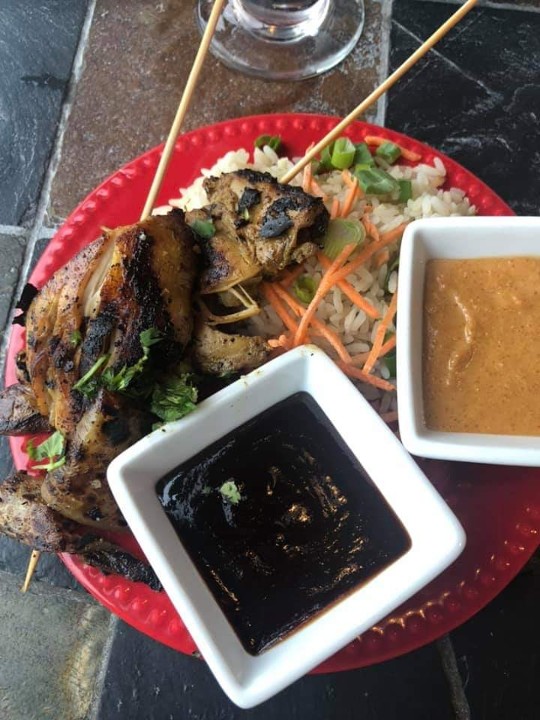 Chicken Satay with Cilantro-Lime Rice