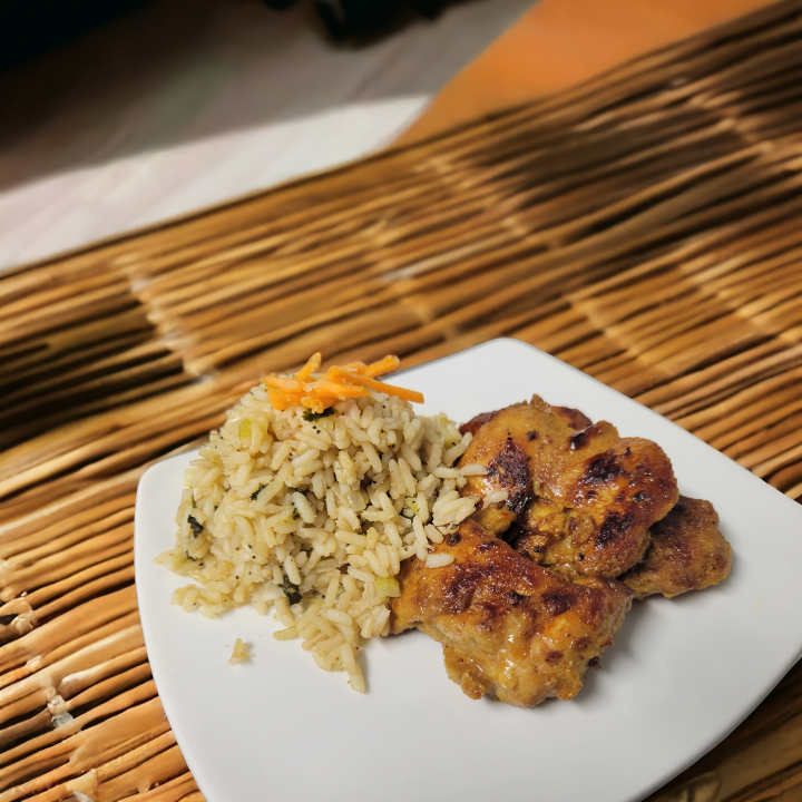 Chicken Satay with Cilantro-Lime Rice
