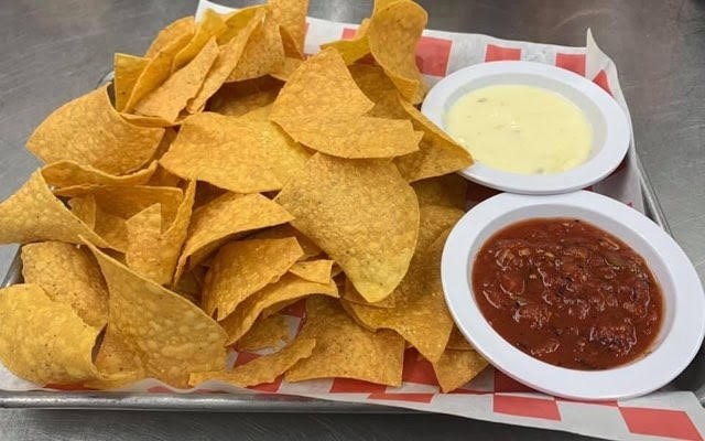 Chips And Queso With Salsa