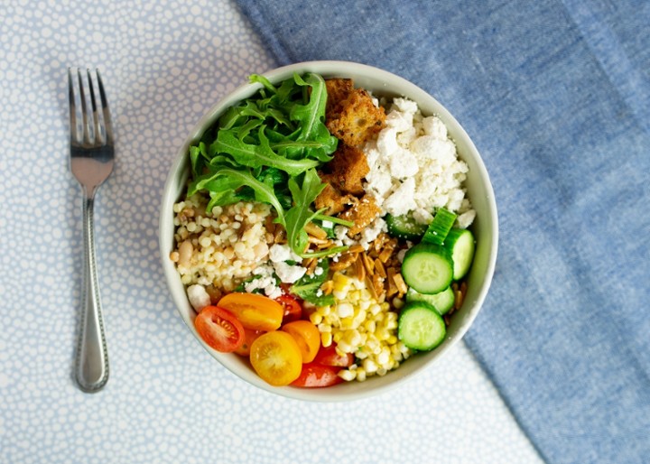 tomato + fregola sarda salad