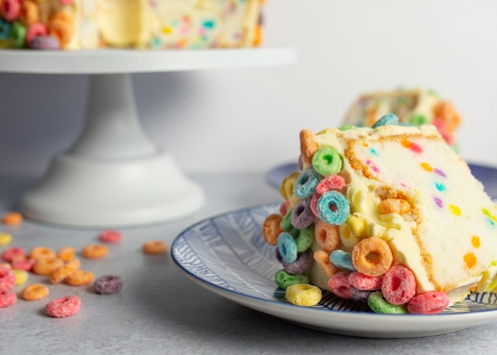 slice of angelfood funfetti cake