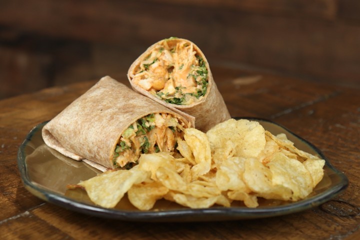 Buffalo Kale Chicken Wrap