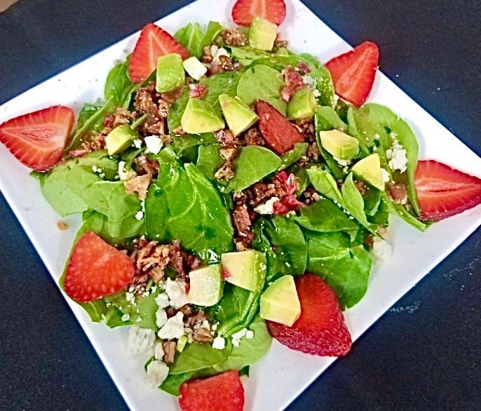 Strawberry & Avocado Spinach Salad