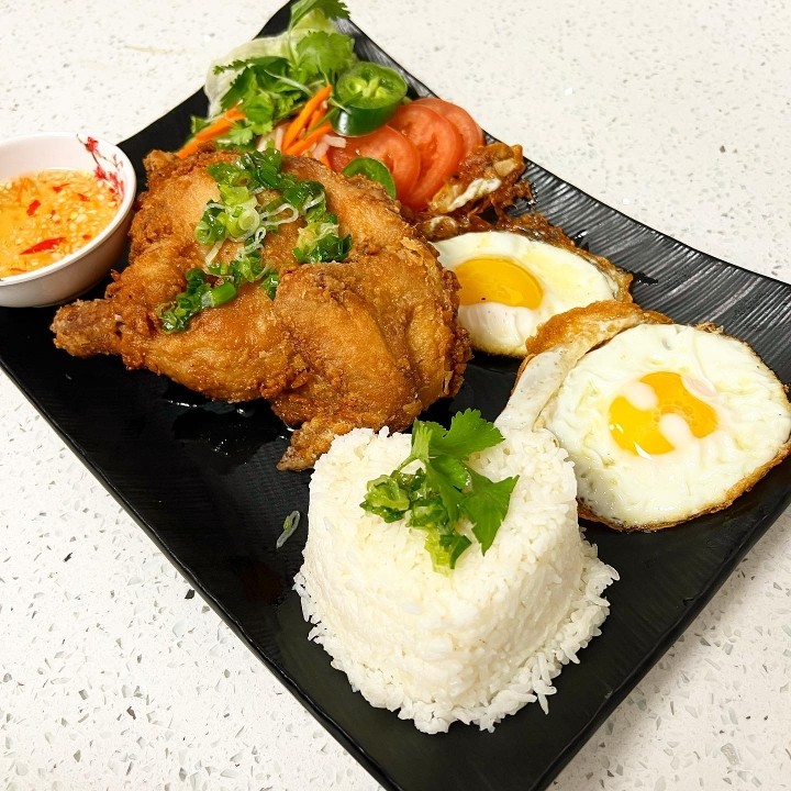 C2. Cornish Hen Rice Platter/Com Ga