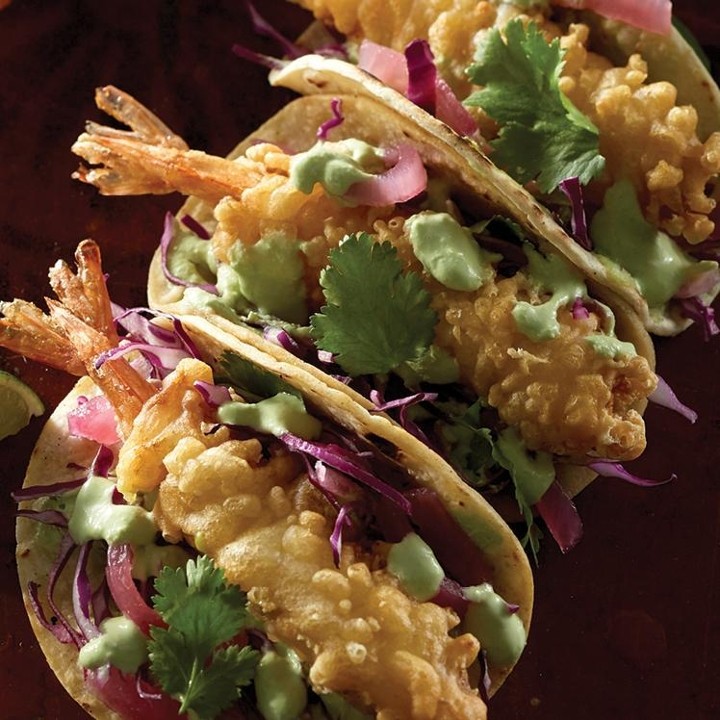 Baja Tacos w/Tempura Shrimp