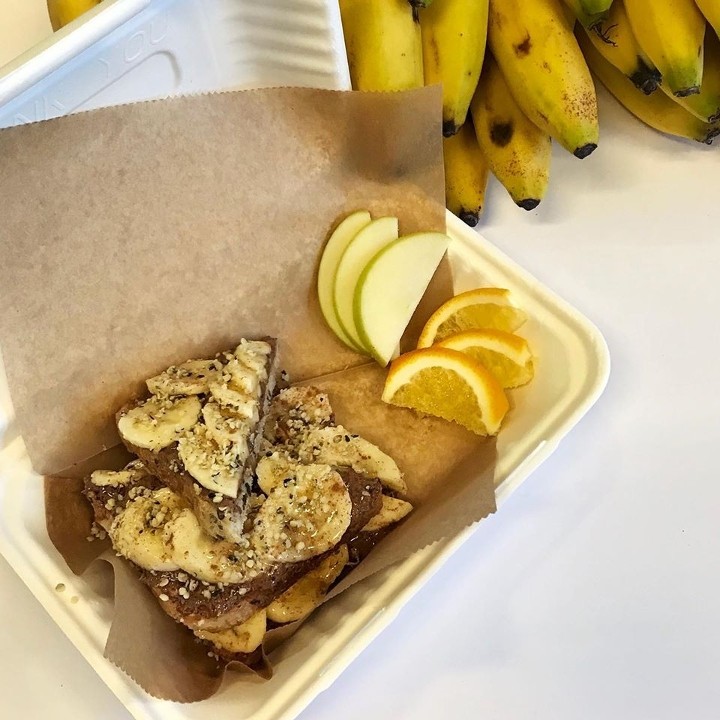 Almond Butter and Banana Toast 1 piece