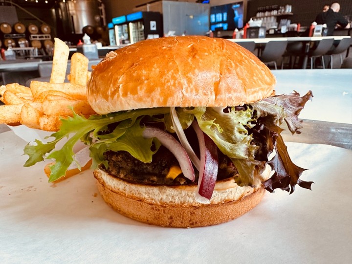 Black Bean & Mushroom Burger (Vegetarian) & Side