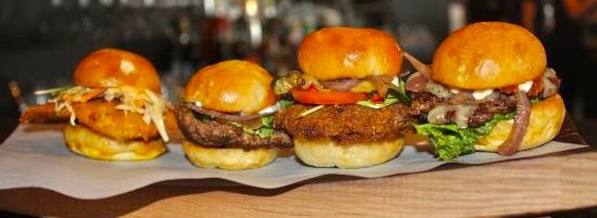 Slider Sampler-Cripsy Chicken-Grilled Chicken, Cripsy Whiting Fish and Cheese Burger