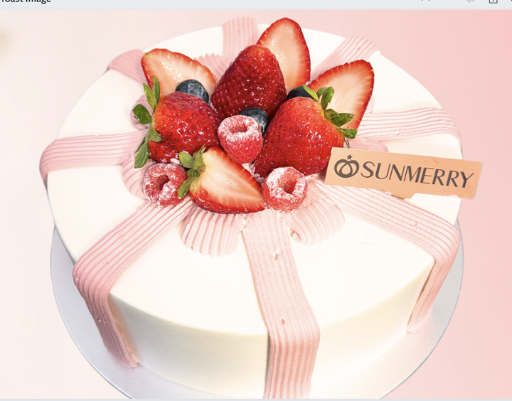 8” Strawberry Ribbon Cake
