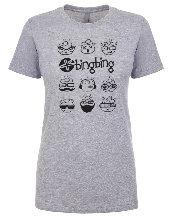 Bing Bing Dim Sum Gray Womens Adult T-Shirt