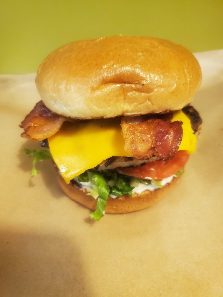 Turkey Bacon Cheeseburger