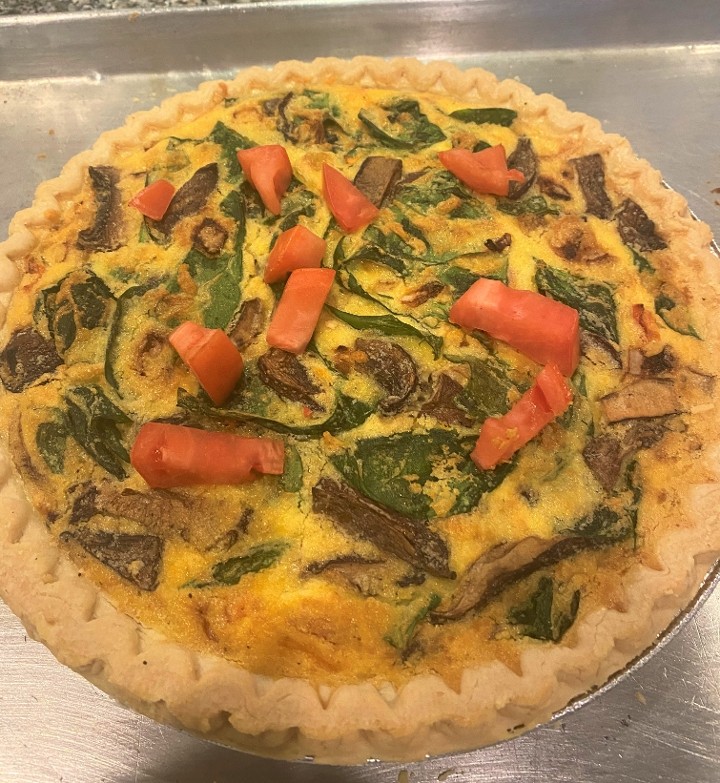 Quiche Mushrooms/Onions/Spinach/Tomatoes