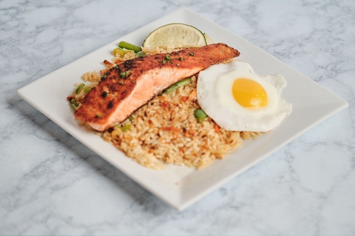 Salmon/Spicy Basil Rice