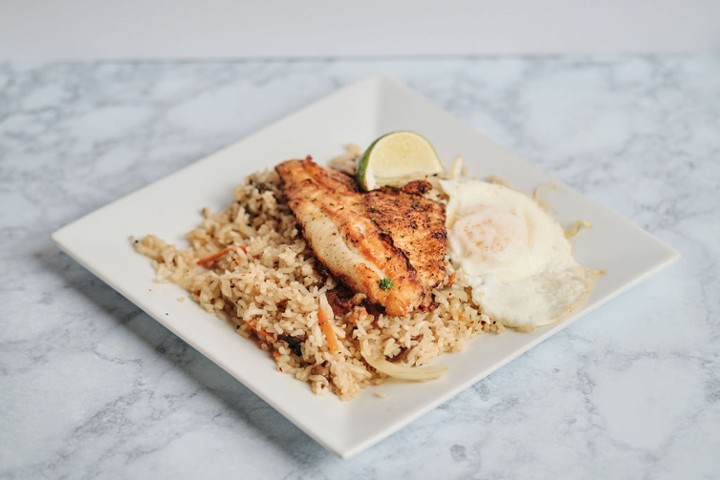 Catfish/Spicy Basil Rice